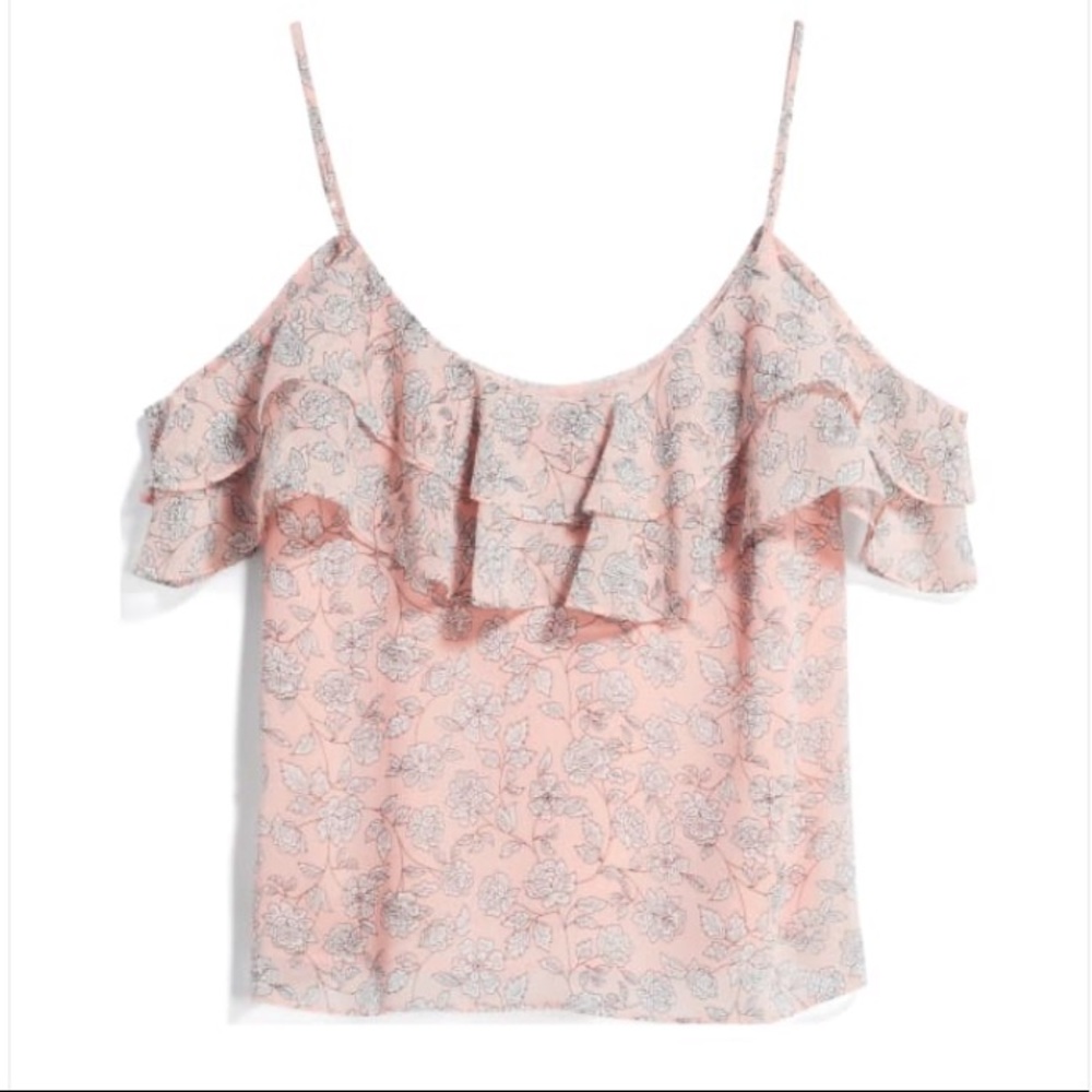 Brand New! Pale Pink Floral Off Shoulder Blouse